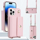 Crossbody Cards Slot Wallet Leather Case Lanyard Long Strap Holder for iPhone 14 13 12 series