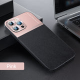 Luxury Leather Metal 2 in 1 Case for iPhone 13 12 11 Series