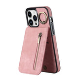 Zipper Cards Holder Leather Wallet Kickstand Case For iPhone 14 13 12 series