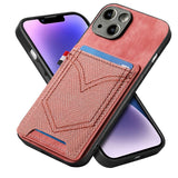 Cards Slot Wallet Leather Lens Protection Magnetic Denim Pocket Case for iPhone 14 13 12 series