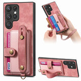 Vintage Wristband Wallet Card Slot Case for Samsung Galaxy S23 S22 S21 Ultra Plus