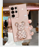 Black Pink BearBrick Soft TPU Case For Samsung Galaxy S23 S22 S21 Ultra Plus