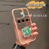 Hollow Fliping Lens Bracket Transparent Acrylic Shockproof Case for iPhone 14 13 12 series