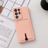 Soft Silicone Wallet Card Holder Shockproof Case For Samsung Galaxy S23 S22 S21 series