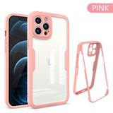 360 Full Clear Armor Shockproof Soft Bumper Case For iPhone 12 11 Series