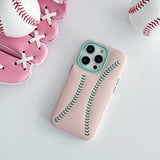 Hand Stitched Baseball Luxury Leather Creative Case For iPhone 14 13 12 Series