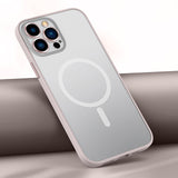 Frosted Magnetic Silicone Case with Metal Camera Protection for iPhone 13 12 11 Series