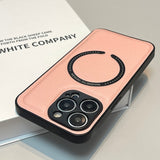 Luxury Soft Leather Magnetic Charging Case for iPhone 14 13 12 11 Pro Max