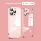 Luxury Silicone Frame Shockproof Clear Case For iPhone 14 13 12 series