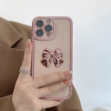 Fashion Bowknot Soft Shockproof Bumper Back Case For iPhone 13 12 11 Max Pro Mini