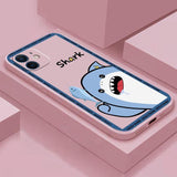 Cartoon Cute Shark Tiger Case for iPhone 13 12 11 Pro Max Mini