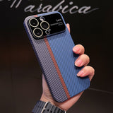 Carbon Fiber Hard PC Camera Lens Protection Case For iPhone 14 13 12 series