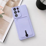 Soft Silicone Wallet Card Holder Shockproof Case For Samsung Galaxy S23 S22 S21 series