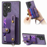 Vintage Wristband Wallet Card Slot Case for Samsung Galaxy S23 S22 S21 Ultra Plus