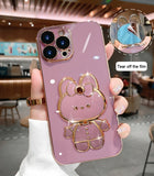 Luxury Holder Color Cute Rabbit Case For Samsung Galaxy S23 S22 Ultra Plus