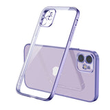 Luxury Plating Square Frame Transparent Case For iPhone 12 11 Series