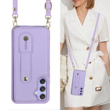 Crossbody Strap Card Slots Wallet Wristband Leather Case for Samsung Galaxy S23 S22 Ultra Plus