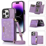 Crossbody Lanyard Leather Wallet Card Holder Case For iPhone 15 14 13 12 Series