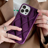 Luxury Flannel Wavy Pattern Case for iPhone 14 13 12 series
