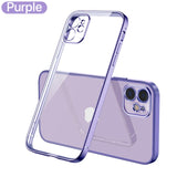 Luxury Classic Plating Frame Transparent Silicone Phone Case for iPhone 13 12 11 Series
