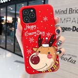 Cartoon Merry Christmas Santa Claus Case For iPhone 13 12 11 Series