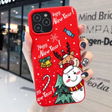 Cartoon Merry Christmas Santa Claus Case For iPhone 13 12 11 Series