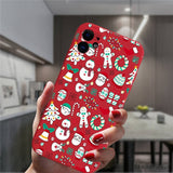 Cute Cartoon Merry Christmas Santa Claus Red Silicone Phone Case For iPhone 13 12 11 Series