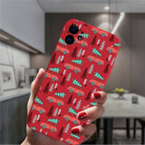 Cute Cartoon Merry Christmas Santa Claus Red Silicone Phone Case For iPhone 13 12 11 Series