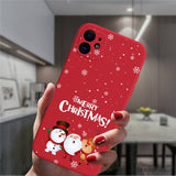 Cute Cartoon Merry Christmas Santa Claus Red Silicone Phone Case For iPhone 13 12 11 Series