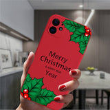 Cute Cartoon Merry Christmas Santa Claus Red Silicone Phone Case For iPhone 13 12 11 Series