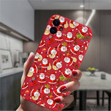 Cute Cartoon Merry Christmas Santa Claus Red Silicone Phone Case For iPhone 13 12 11 Series