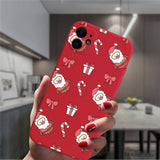 Cute Cartoon Merry Christmas Santa Claus Red Silicone Phone Case For iPhone 13 12 11 Series