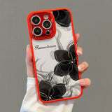 Goth Lily Diamond Lens Protection Soft Case For iPhone 14 13 12 series