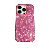 Luxury Bling Glitter Dream Shell Marble Soft Bumper Hard Acrylic Case For iPhone 15 14 13 12 series