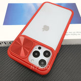 Luxury Slide Camera Lens Cap Transparent Clear Shockproof Case For iPhone 14 13 12 series