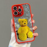 Durian Bear Diamond Lens Protection Case For iPhone 14 13 12 series