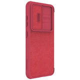 Flip Leather Card Slot Case with Slide Camera Cover For Samsung S23 Ultra Plus