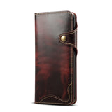 360 Protective Genuine Leather Wallet Card Slot Holder for Samsung Galaxy S22 Ultra Plus