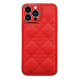 Luxury Quality Soft Leather Square Plaid Case for iPhone 13 series