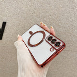 Magsafe Luxury Transparent Silicone Case for Samsung Galaxy S22 S21 Ultra Plus