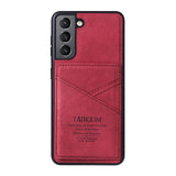Retro Leather Card Slot Bracket Case For Samsung S21 S20 Note 20 Ser