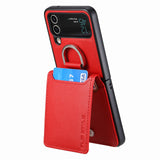 Magnetic Ring Holder Kickstand Vertical Leather Wallet Cards Solt Case for Samsung Galaxy Z Flip 4 3