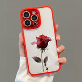 Smoking Rose Diamond Lens Protection Case For iPhone 14 13 12 series
