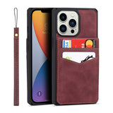 Flip Leather Wallet Credit Card Holder Strap Case for iPhone 13 12 11 Pro Max