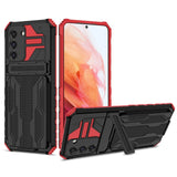 Hybrid Armor Card Slot Stand Holder Case for Samsung Galaxy S22 S21 Series