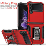 Military Grade Shockproof Heavy Duty Protective Armor Magnetic Kickstand Ring Case For Samsung Galaxy Z Flip 4 3