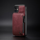 Luxury Retro Fashion Leather Zipper Wallet Flip Case For iPhone 13 Series