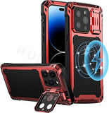 Metal Rugged Empered Glass Screen Protector Camera Protection Armor Magsafe Magnetic Case For iPhone 14 series