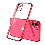 Luxury Classic Square Frame Plating Transparent Soft Clear Back Cover Case for IPhone 11 Series