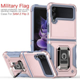 Military Grade Shockproof Heavy Duty Protective Armor Magnetic Kickstand Ring Case For Samsung Galaxy Z Flip 4 3